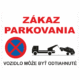 Značenie budov a priestorov - Parkovanie: Zákaz parkovania / Vozidlo može byť odtiahnuté