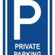 Značenie budov a priestorov - Parkovanie: Parkovisko Private parking