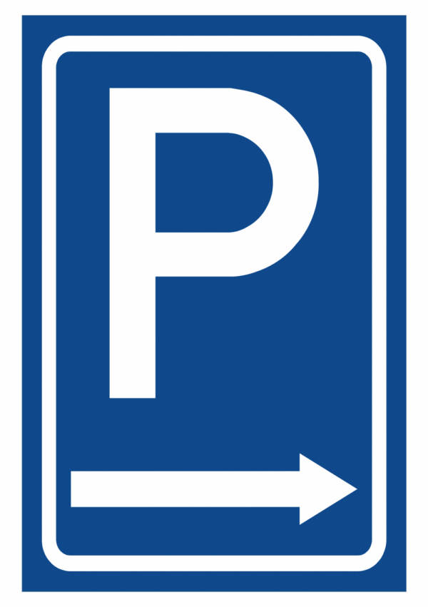 Značenie budov a priestorov - Parkovanie: Parkovisko šípka vpravo