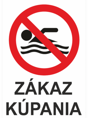 Značenie budov a priestorov - Vodné plochy: Zákaz kúpania
