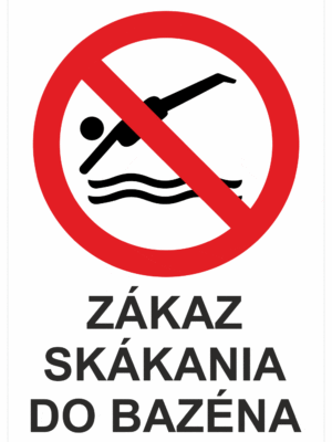 Značenie budov a priestorov - Vodné plochy: Zákaz skákania do bazéna