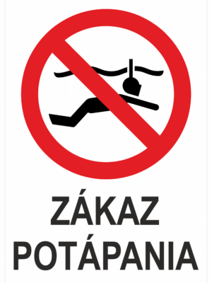 Značenie budov a priestorov - Vodné plochy: Zákaz potápania
