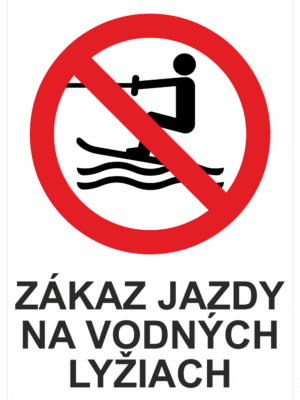 Značenie budov a priestorov - Vodné plochy: Zákaz jazdy na vodných lyžiach