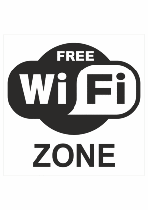 Značenie budov a priestorov - Označenie wifi pripojenie: Free WiFi zone