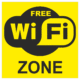 Značenie budov a priestorov - Označenie wifi pripojenie: Free WiFi zone (žltá)