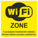 Značenie budov a priestorov - Označenie wifi pripojenie: WiFi zone / Tu sa pripojte (žltá)