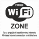 Značenie budov a priestorov - Označenie wifi pripojenie: Free WiFi zone / Tu sa pripojte