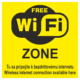 Značenie budov a priestorov - Označenie wifi pripojenie: Free WiFi zone / Tu sa pripojte (žltá)