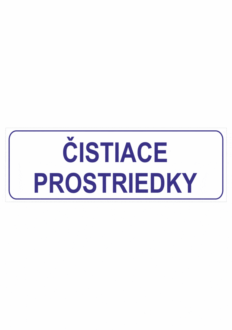 Značenie budov a pristor - Označenie miestností textom: Čistiace prostriedky