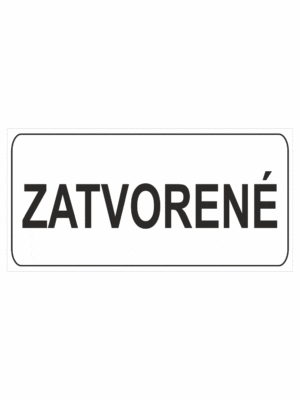 Značenie budov a pristor - Označenie miestností textom: Zatvorené