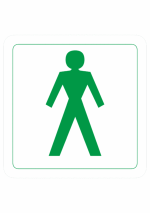 Značenie budov a pristor - Piktogramy na samolepiacej fólii: WC muži