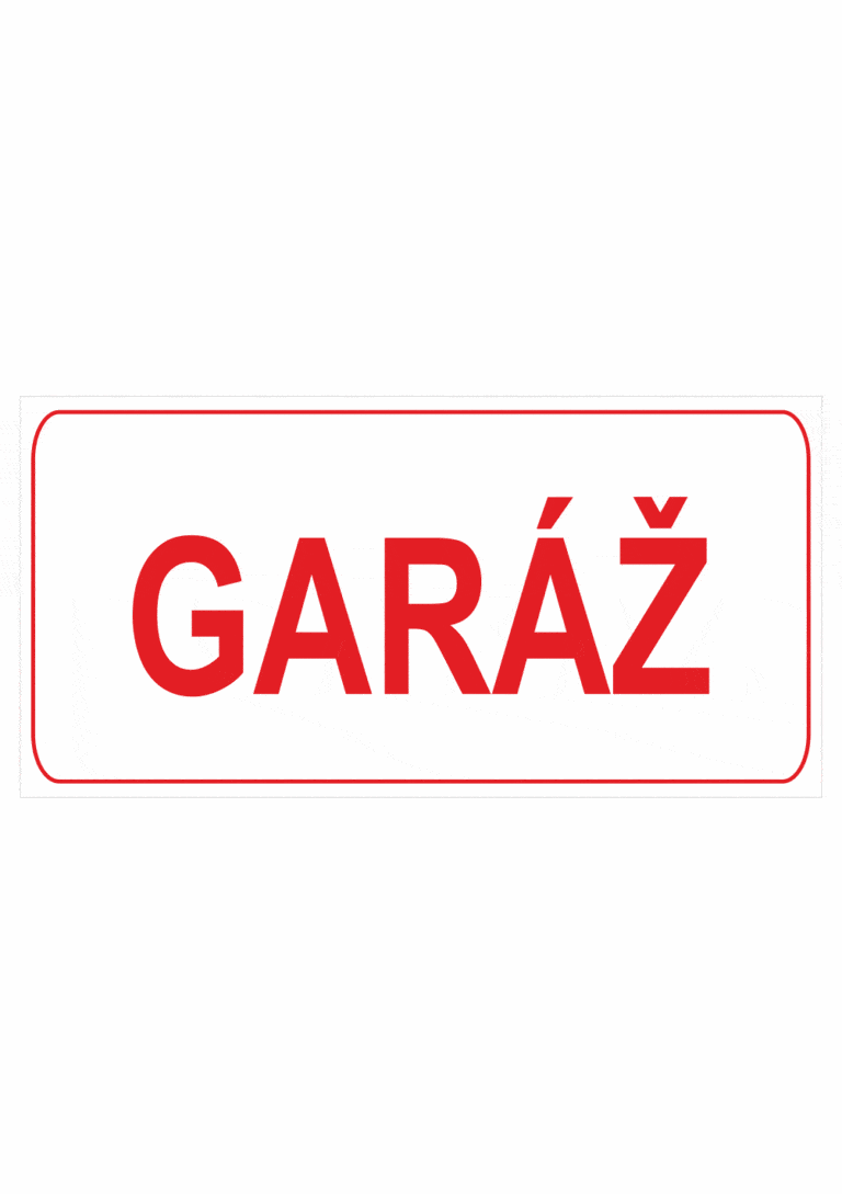 Značenie budov a pristor - Označenie miestností textom: Garáž