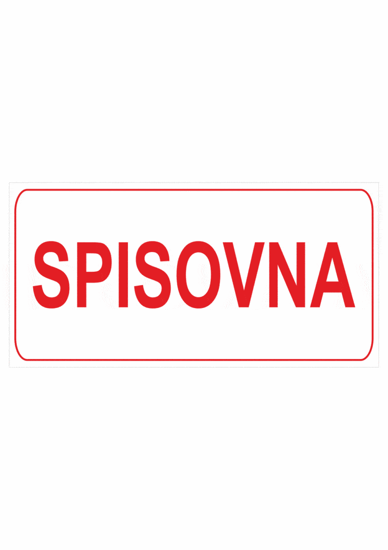 Značenie budov a pristor - Označenie miestností textom: Spisovna