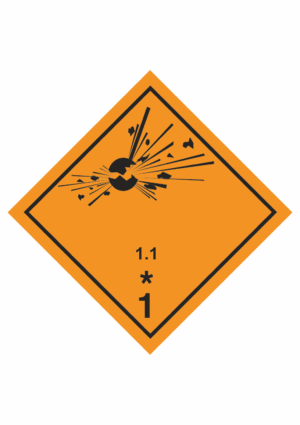 Označenie obalov nebezpečných látok - Symboly ADR: Výbušné látky a predmety číslo 1