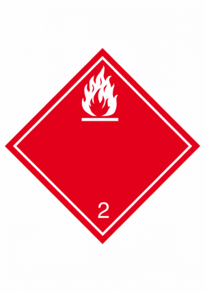 Označenie obalov nebezpečných látok - Symboly ADR: Nebezpečenstvo požiaru / Horľavé plyny č.2 (Bílé)