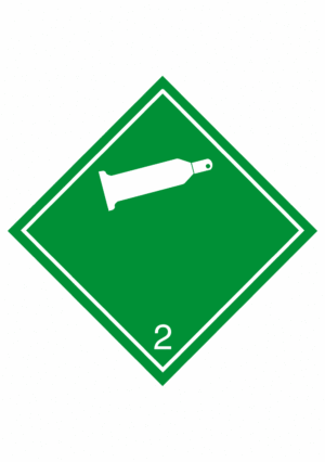 Označenie obalov nebezpečných látok - Symboly ADR: Nehorľavý nejedovatý plyn č2 (Bílé)