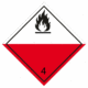 Označenie obalov nebezpečných látok - Symboly ADR: Nebezpečenstvo požiaru / Horľavé tuhé látky č.4 (červenobiela)