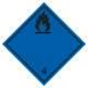 Označenie obalov nebezpečných látok - Symboly ADR: Nebezpečenstvo vyvýjania horľavého plynu pri styku s vodou č.4