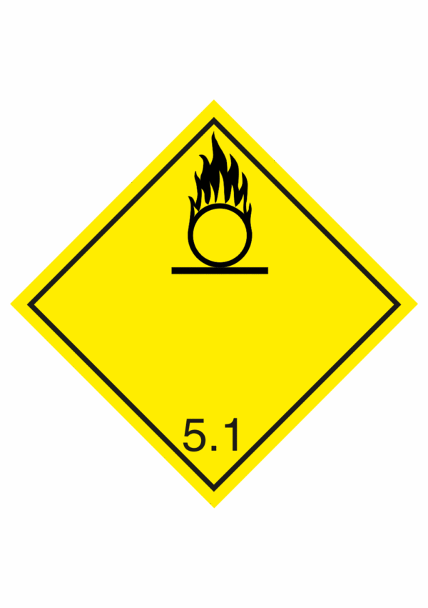 Označenie obalov nebezpečných látok - Symboly ADR: Látky podporucúje horenie č. 5.1