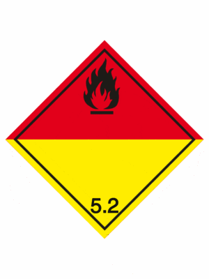 Označenie obalov nebezpečných látok - Symboly ADR: Organické peroxidy č. 5.2