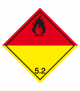 Označenie obalov nebezpečných látok - Symboly ADR: Organické peroxidy č. 5.2