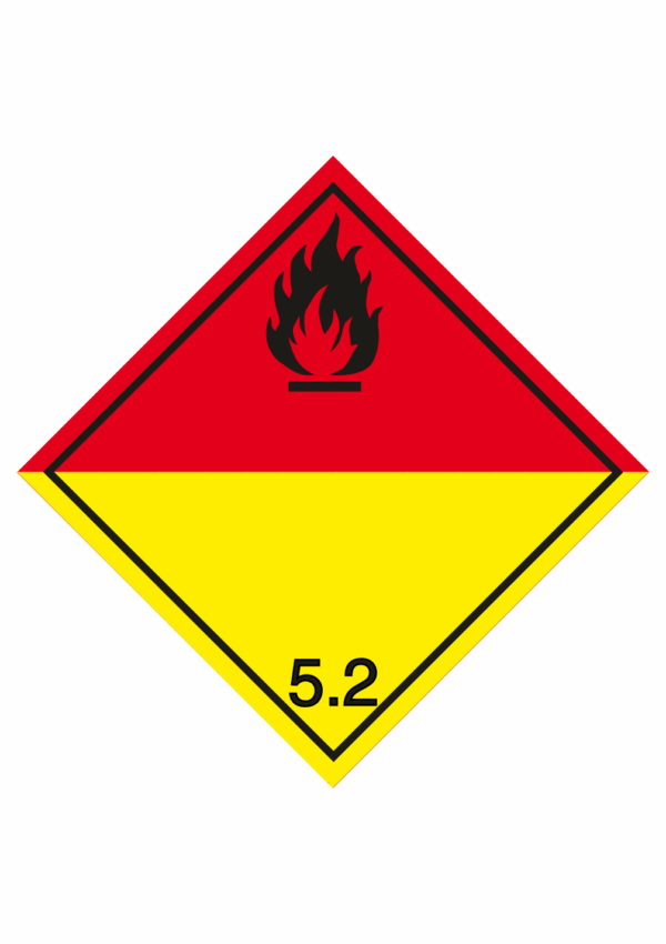 Označenie obalov nebezpečných látok - Symboly ADR: Organické peroxidy č. 5.2