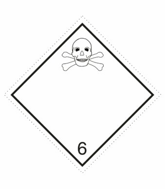 Označenie obalov nebezpečných látok - Symboly ADR: Toxické látky č.6
