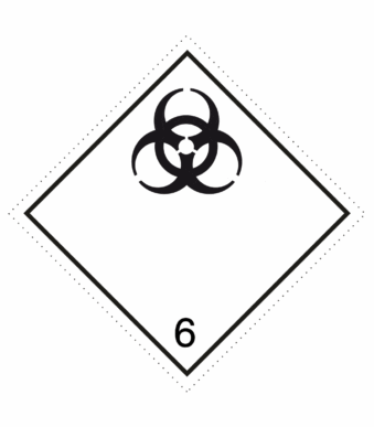 Označenie obalov nebezpečných látok - Symboly ADR: Infekčná látka / Biologické riziko č.6