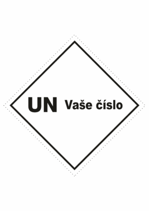 Označenie obalov nebezpečných látok - UN čísla a nápisy: UN + Vaše číslo