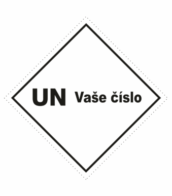 Označenie obalov nebezpečných látok - UN čísla a nápisy: UN + Vaše číslo
