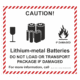 Označenie obalov nebezpečných látok - Prepravné štítky: Caution / Lithium-metal batteries