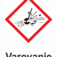 Označenie obalov nebezpečných látok - Výstražné symboly GHS/CLP s textom Varovanie: Výbušné