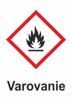 Označenie obalov nebezpečných látok - Výstražné symboly GHS/CLP s textom Varovanie: Horľavé