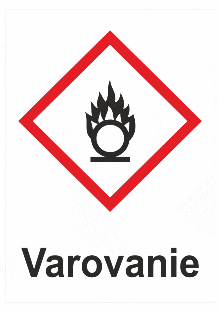 Označenie obalov nebezpečných látok - Výstražné symboly GHS/CLP s textom Varovanie: Oxidujúci