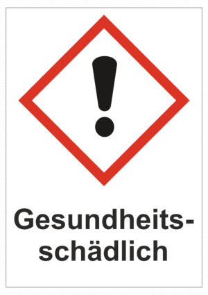 Označenie obalov nebezpečných látok - GHS symboly s textom: Gesundeheits-schädlich