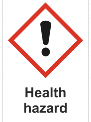 Označenie obalov nebezpečných látok - GHS symboly s textom: Health hazard