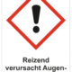 Označenie obalov nebezpečných látok - GHS symboly s textom: Reizend verursacht Augen und Hautreizungen