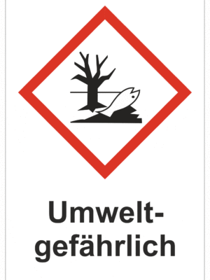 Označenie obalov nebezpečných látok - GHS symboly s textom: Umwelt-gefährlich