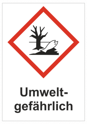 Označenie obalov nebezpečných látok - GHS symboly s textom: Umwelt-gefährlich
