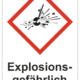 Označenie obalov nebezpečných látok - GHS symboly s textom: Explosions-gefährlich