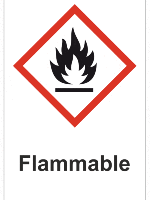 Označenie obalov nebezpečných látok - GHS symboly s textom: Flammable