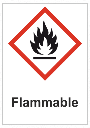 Označenie obalov nebezpečných látok - GHS symboly s textom: Flammable