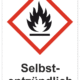 Označenie obalov nebezpečných látok - GHS symboly s textom: Selbst-entzüdlich
