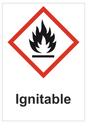 Označenie obalov nebezpečných látok - GHS symboly s textom: Ignitable
