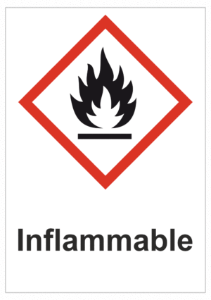 Označenie obalov nebezpečných látok - GHS symboly s textom: Inflammable