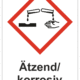 Označenie obalov nebezpečných látok - GHS symboly s textom: Ätzend / Korrosiv