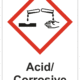 Označenie obalov nebezpečných látok - GHS symboly s textom: Acid / Corrosive