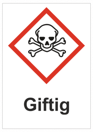 Označenie obalov nebezpečných látok - GHS symboly s textom: Giftig
