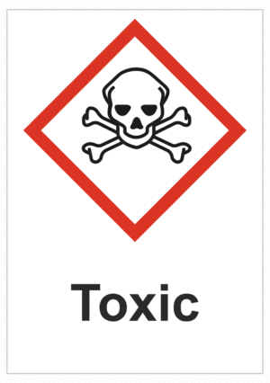 Označenie obalov nebezpečných látok - GHS symboly s textom: Toxic