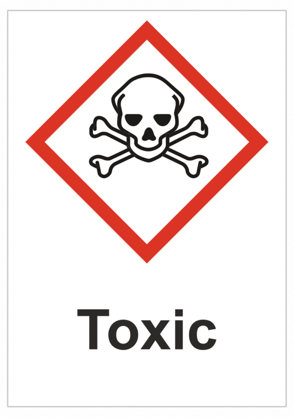 Označenie obalov nebezpečných látok - GHS symboly s textom: Toxic